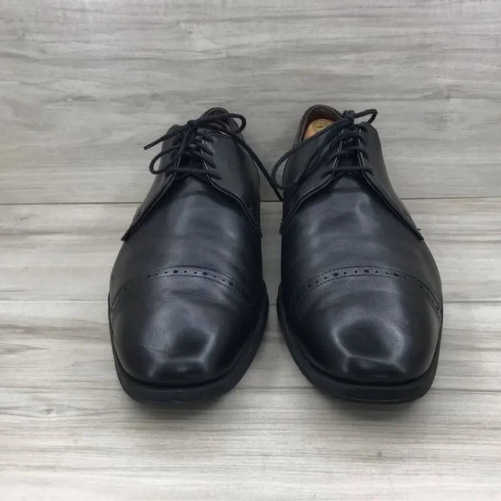 Allen Edmonds Oxfords Men's 12D Back Bay Black Leather Cap Toe Dress Shoes